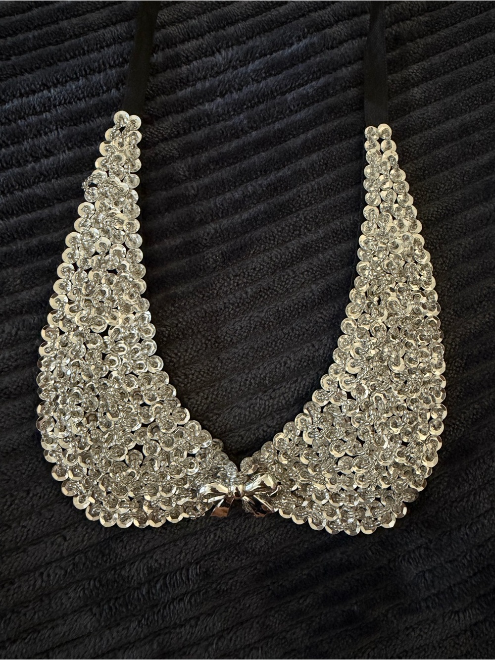 Crystal Embellished Silver Detachable Collar Necklace